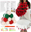 Yarniss DIY Crochet Rose Bouquet Blanket Kit, All-Inclusive 70cm Handmade Craft Kit with Yarn, Hooks & Patterns Materials Pack of Floral Blanket for Craft Lovers