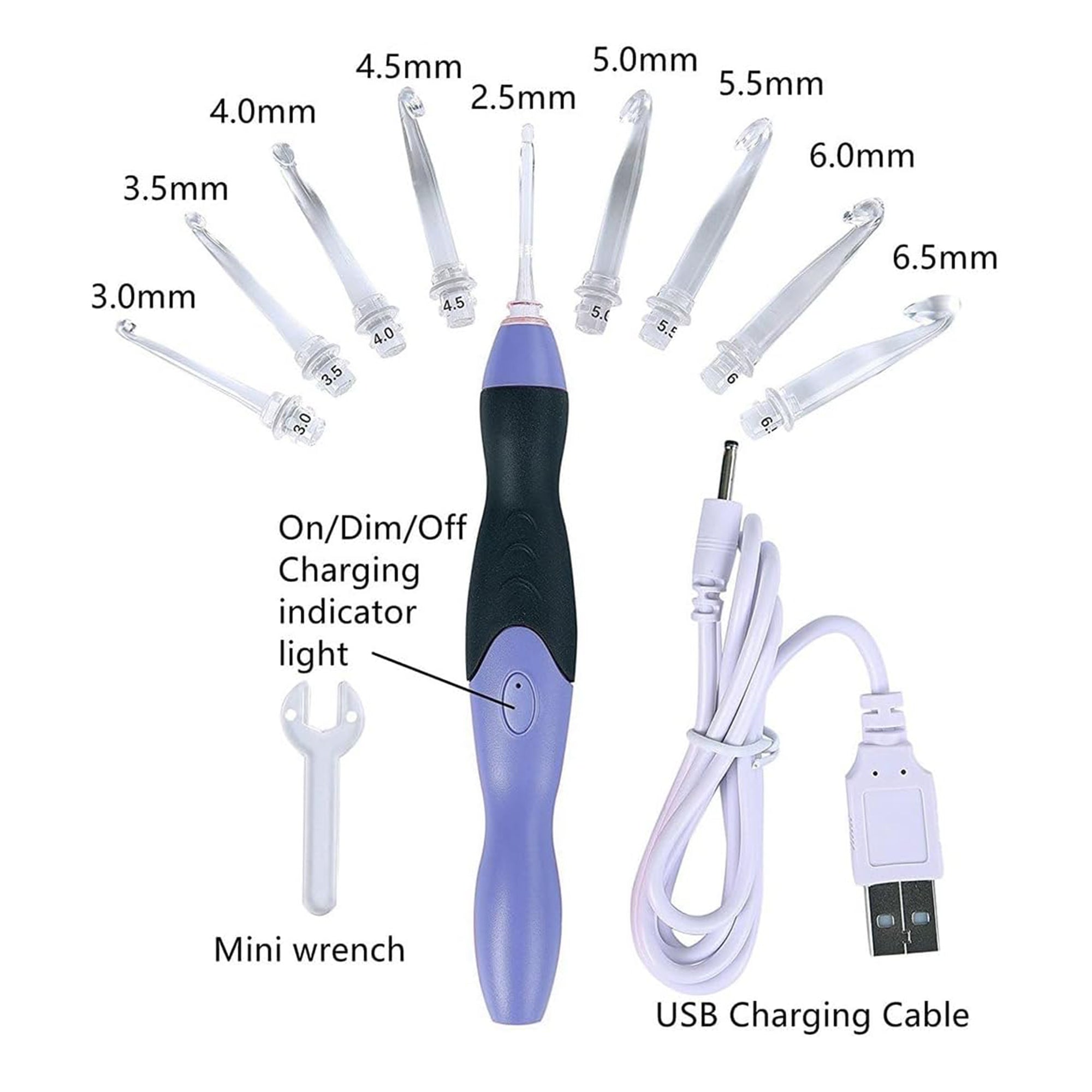 Yarniss Lighted Crochet Hook – LED Tip & USB Recharge