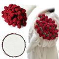 Yarniss Crochet Rose Bouquet Blanket 49"x49", Handmade Flower Blanket, Round Floral Blanket Gifts for Birthday &Valentine Day