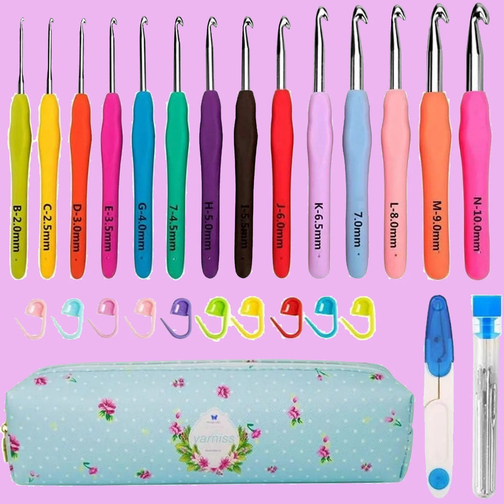 Yarniss Large Crochet Hooks 8.0mm 10.0mm 12.0mm 15.0mm 20.0mm,Big Crochet Hooks,Yarn Needles with Ergonomic Handle