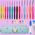 Yarniss 14 Size Crochet Hooks 2.0mm(B)-10.mm(N), Crochet Hook with Ergonomic Soft Grip