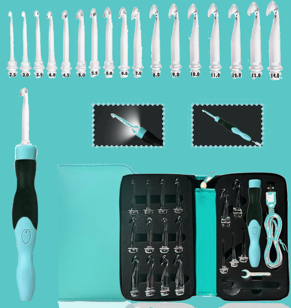Yarniss Lighted Crochet Hook – LED Tip & USB Recharge