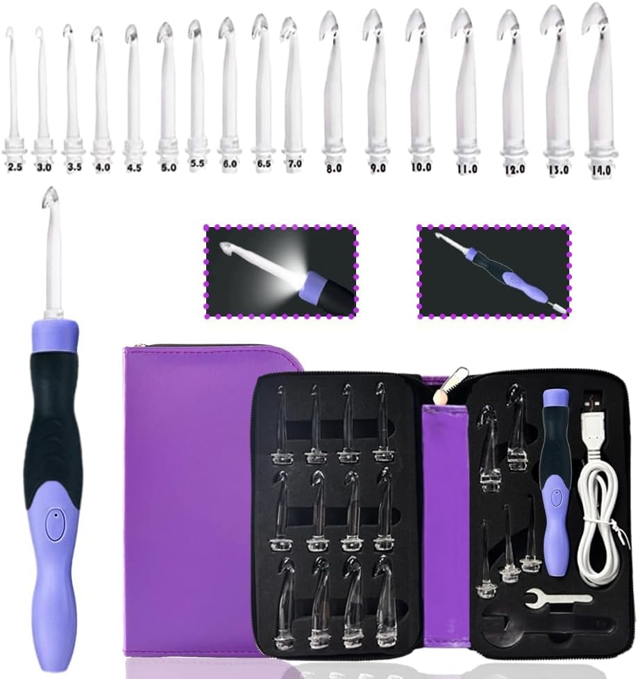 Yarniss Lighted Crochet Hook – LED Tip & USB Recharge