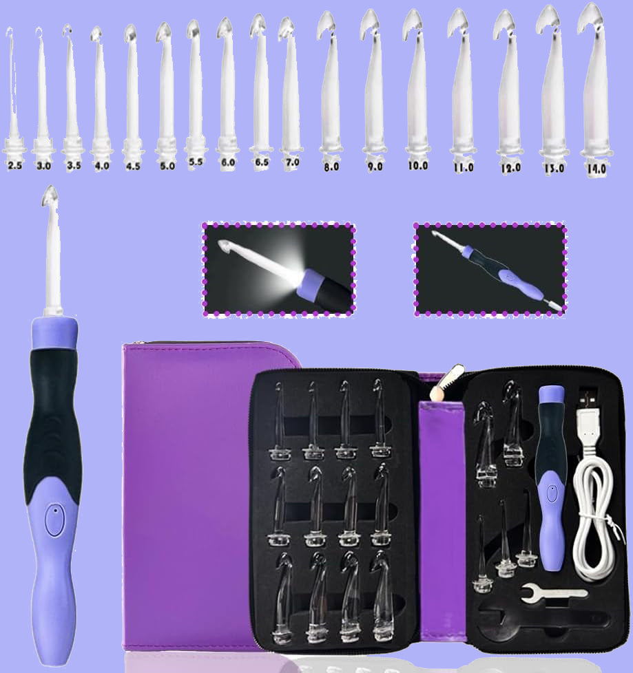 Yarniss Lighted Crochet Hook – LED Tip & USB Recharge