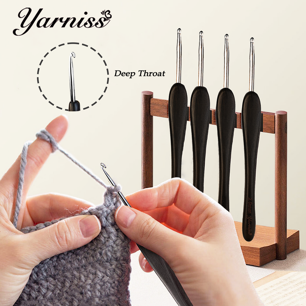 Yarniss 2.0 mm-5.0 mm Ergonomic Crochet Hook, Hand-Polished Crochet Hook, Suitable for Beginners and Experienced Enthusiasts