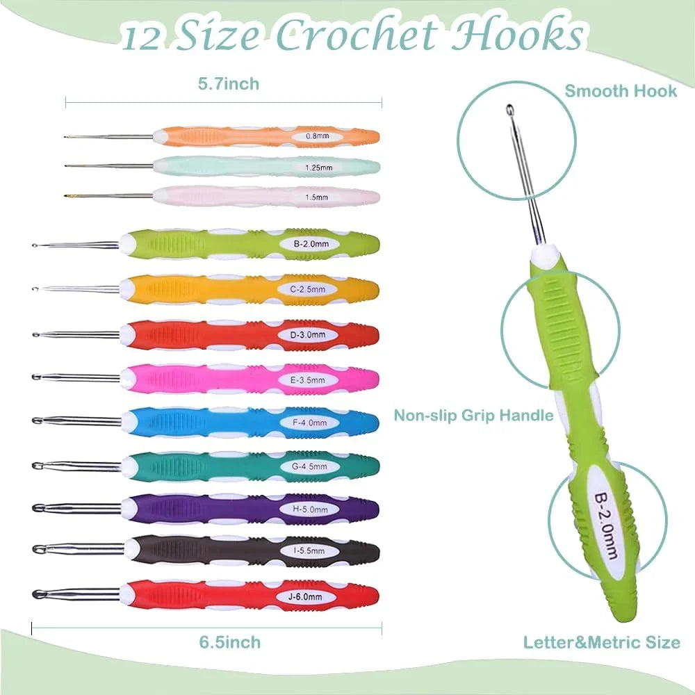 Yarniss Crochet Kit for Beginners,Crochet Kits with 1120 Yards Crochet Yarn Balls and 14 PCS Crochet Hooks Set Travel Knitting Crochet Supplies