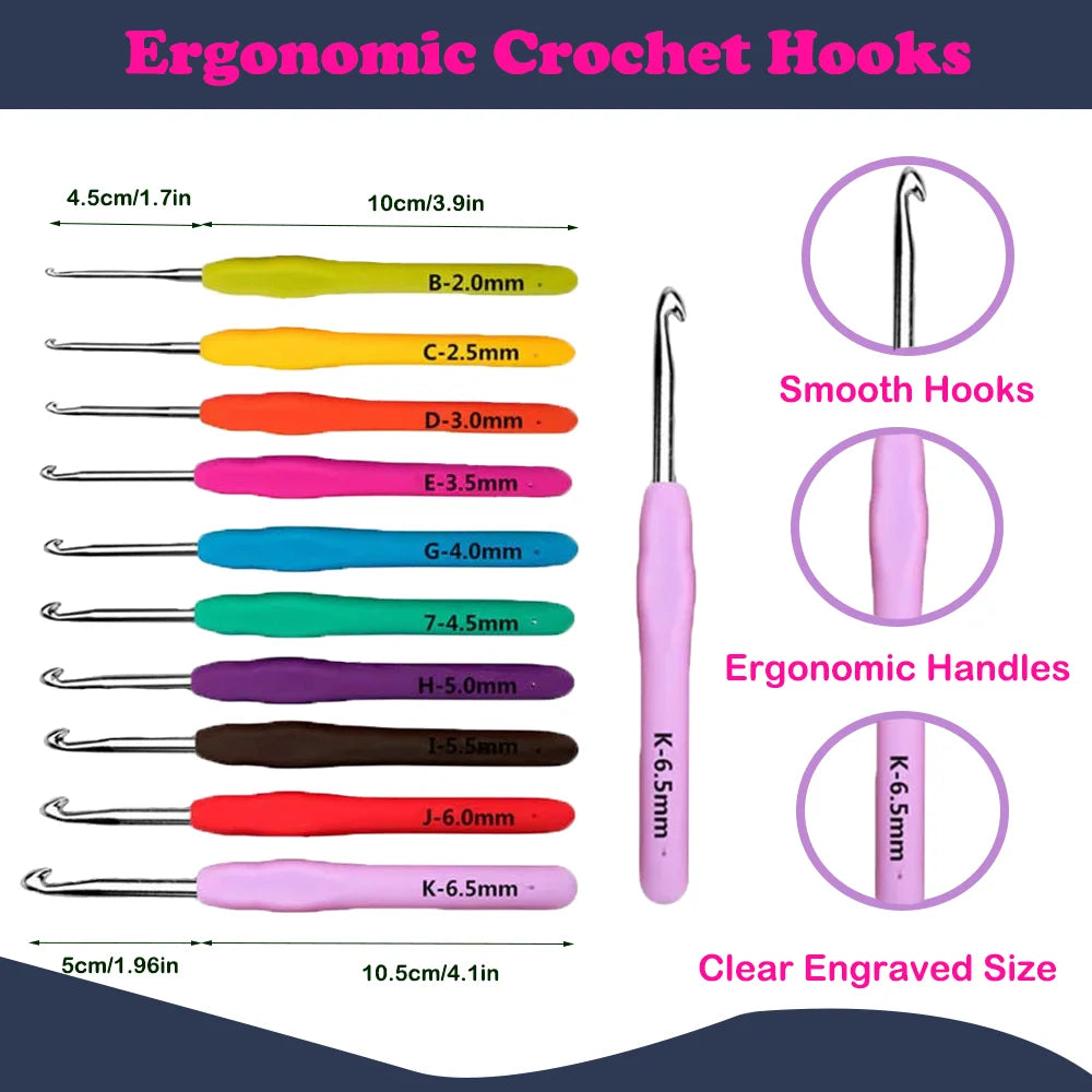 Yarniss Crochet Kit for Beginners,Crochet Kits with 1120 Yards Crochet Yarn Balls and 14 PCS Crochet Hooks Set Travel Knitting Crochet Supplies