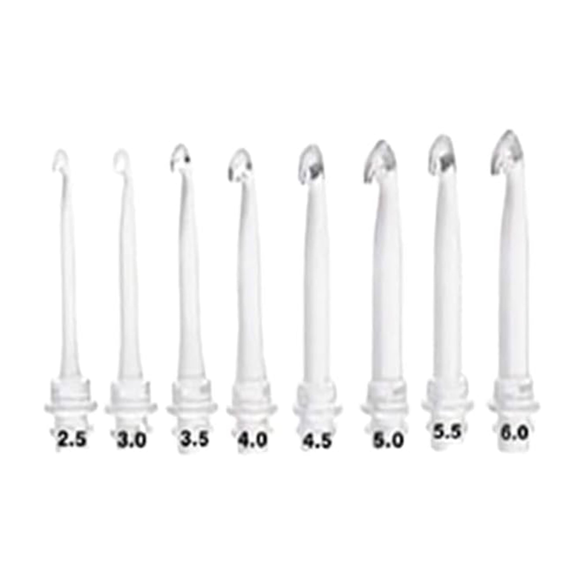 Yarniss Plastic Crochet Hooks – 8 Lightweight Sizes (2.5-6 mm)