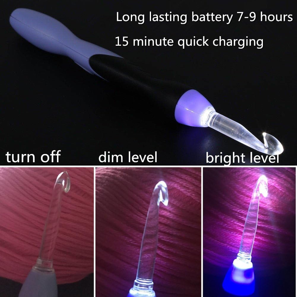 Yarniss Lighted Crochet Hook – LED Tip & USB Recharge