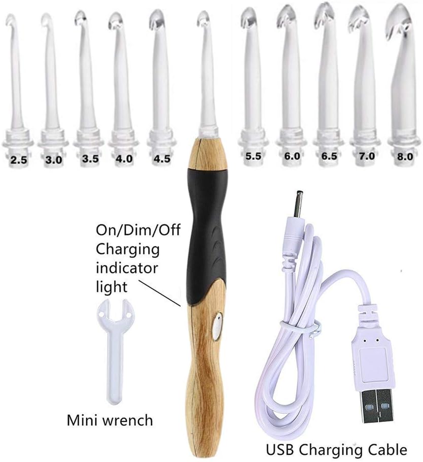 Yarniss Lighted Crochet Hook – LED Tip & USB Recharge