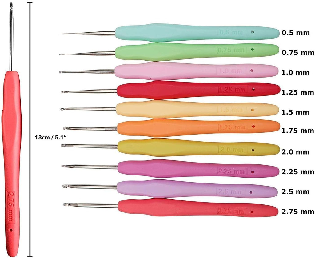 Yarnture Ergonomic Crochet Hooks 6.5-10 mm | Soft-Grip Set (5 Pack)