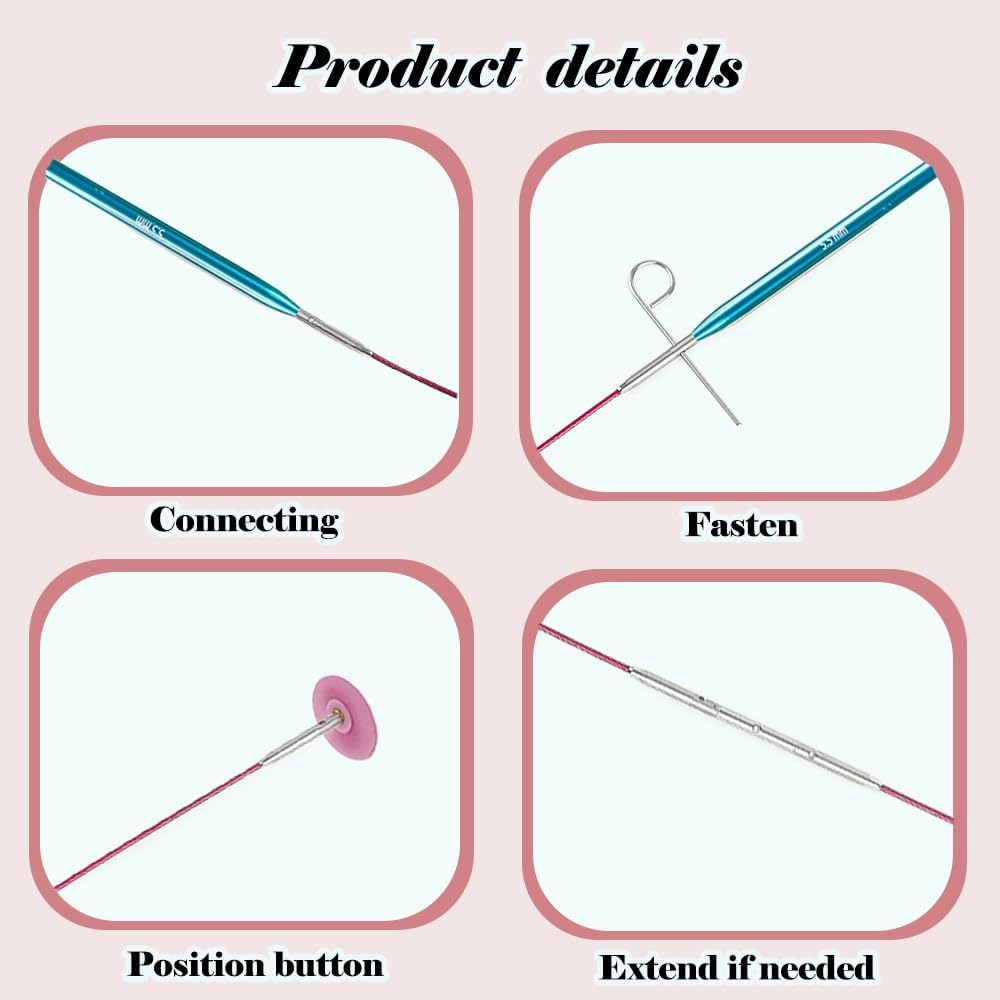 Yarniss Circular Knitting Needles – 13 Pairs, 3-10 mm Interchangeable