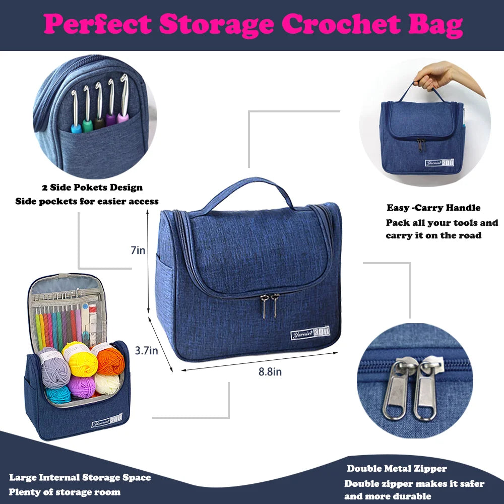 Yarniss Crochet Kit for Beginners,Crochet Kits with 1120 Yards Crochet Yarn Balls and 14 PCS Crochet Hooks Set Travel Knitting Crochet Supplies