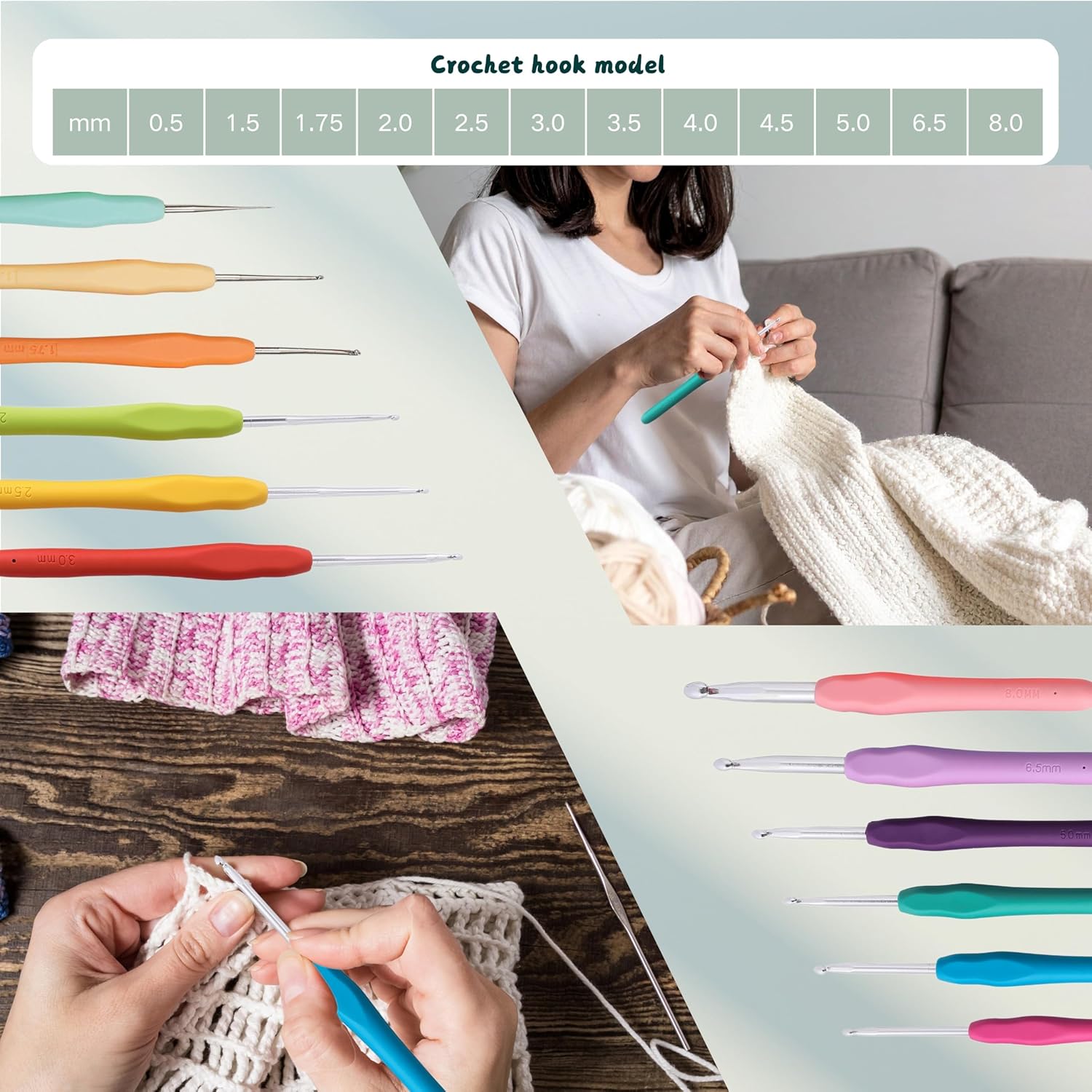 Yarniss Crochet Kit for Beginners with a Crochet Instruction,12 Ergoromic Crochet Hooks,15 Assorted Colors Yarn Balls and Crochet Accessories Set