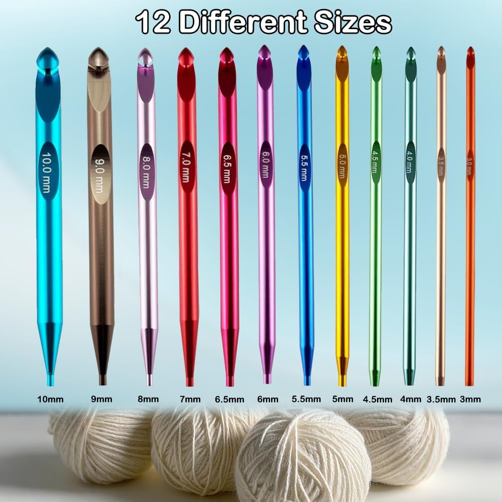 Yarniss Tunisian Crochet Hook Set – 3 mm-10 mm Interchangeable