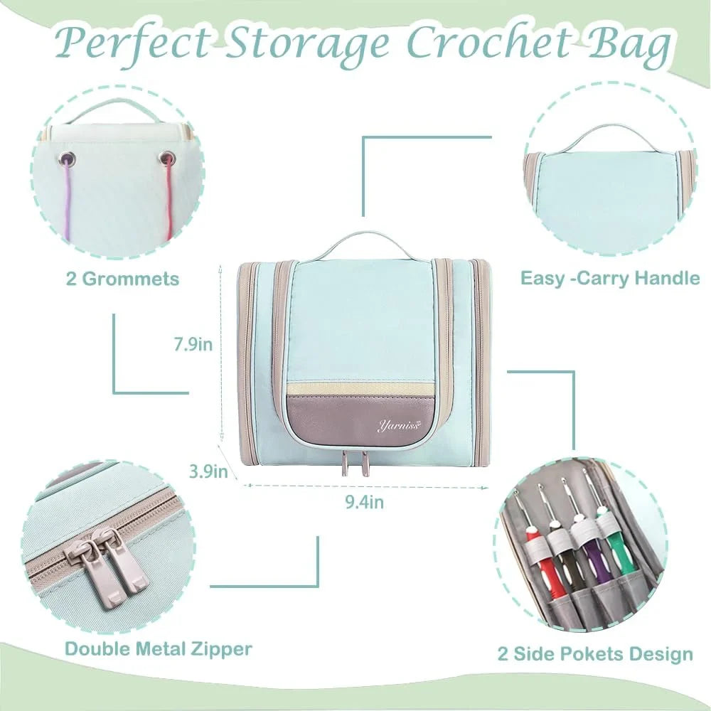 Yarniss Crochet Kit for Beginners,Crochet Kits with 1120 Yards Crochet Yarn Balls and 14 PCS Crochet Hooks Set Travel Knitting Crochet Supplies