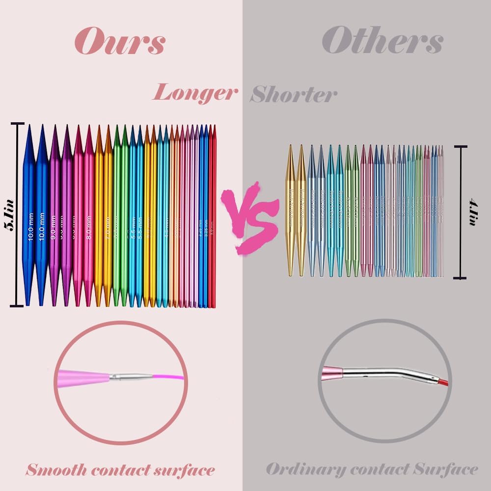 Yarniss Circular Knitting Needles – 13 Pairs, 3-10 mm Interchangeable