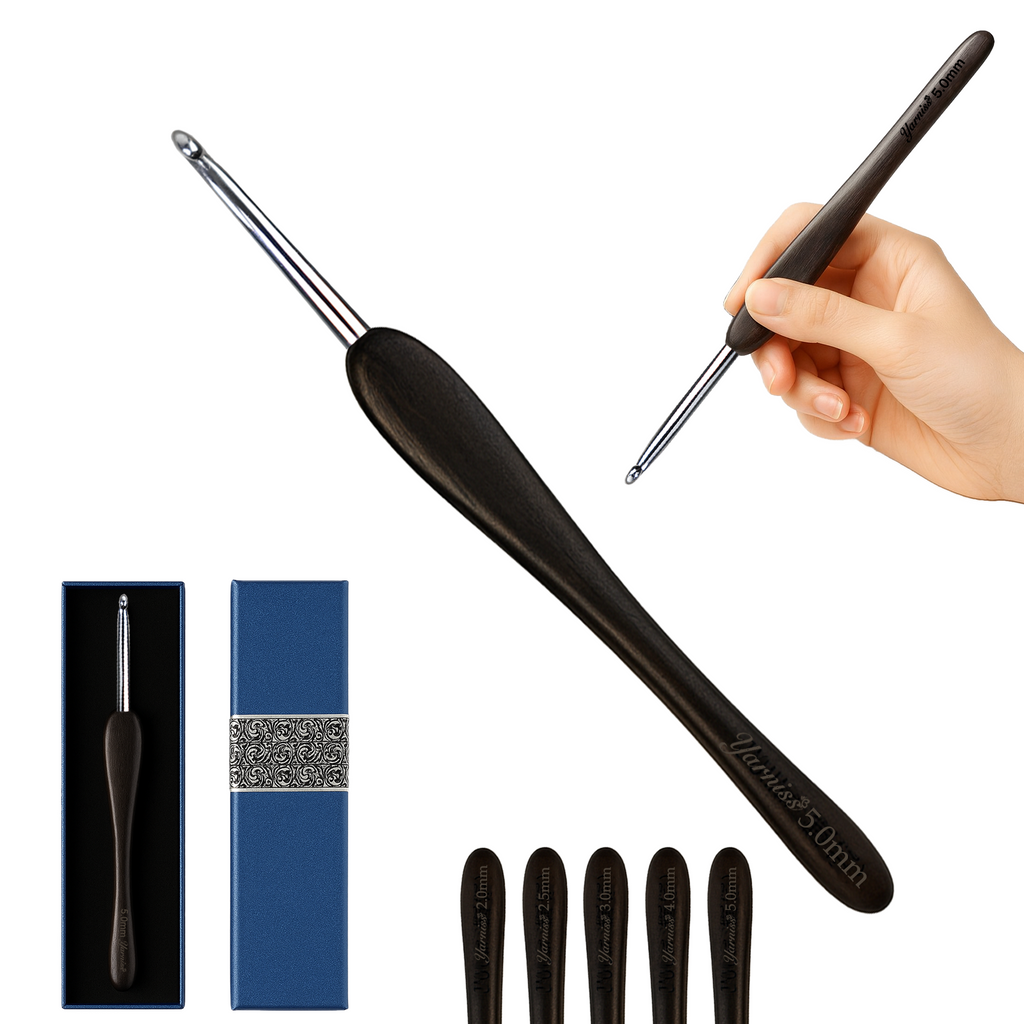 Yarniss 2.0 mm-5.0 mm Ergonomic Crochet Hook, Hand-Polished Crochet Hook, Suitable for Beginners and Experienced Enthusiasts