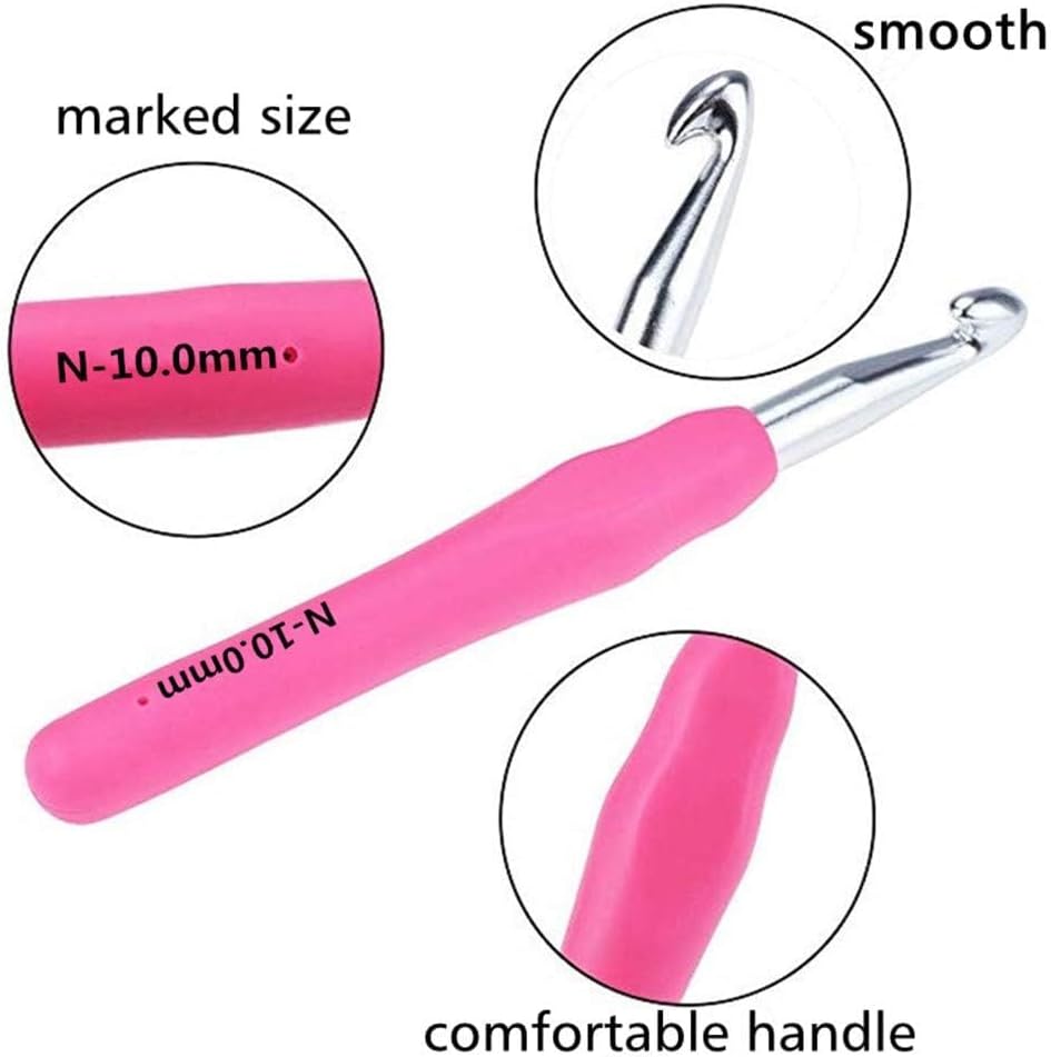 Yarnture Ergonomic Crochet Hooks 6.5-10 mm | Soft-Grip Set (5 Pack)