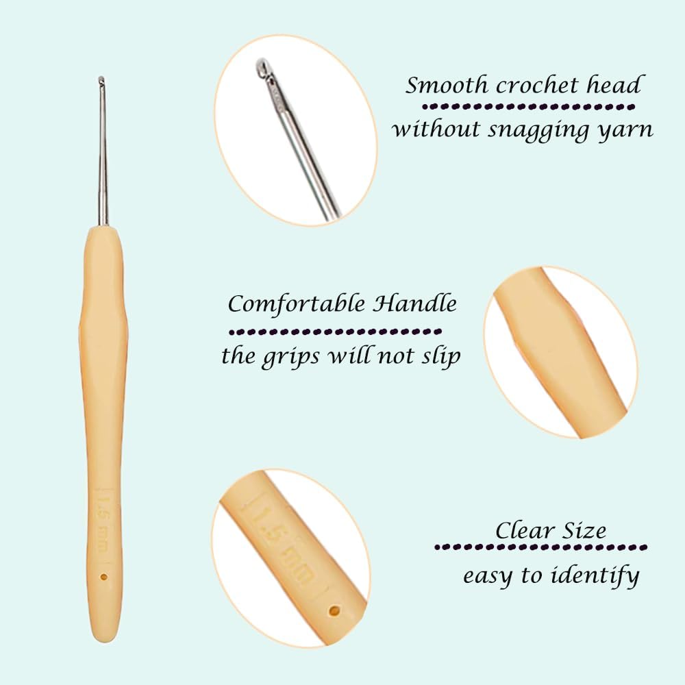 Yarnture Ergonomic Crochet Hooks 6.5-10 mm | Soft-Grip Set (5 Pack)