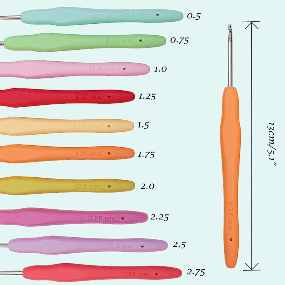 Yarnture Ergonomic Crochet Hooks 6.5-10 mm | Soft-Grip Set (5 Pack)