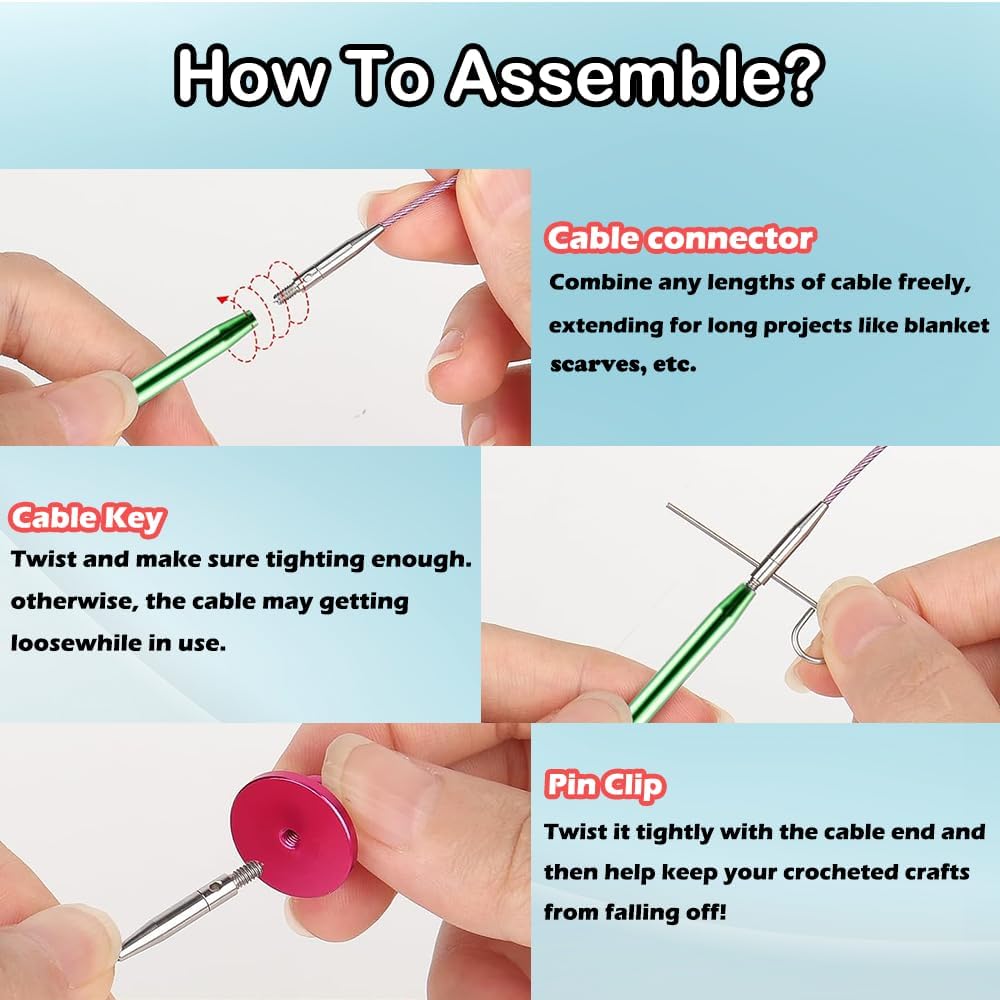 Yarniss Tunisian Crochet Hook Set – 3 mm-10 mm Interchangeable