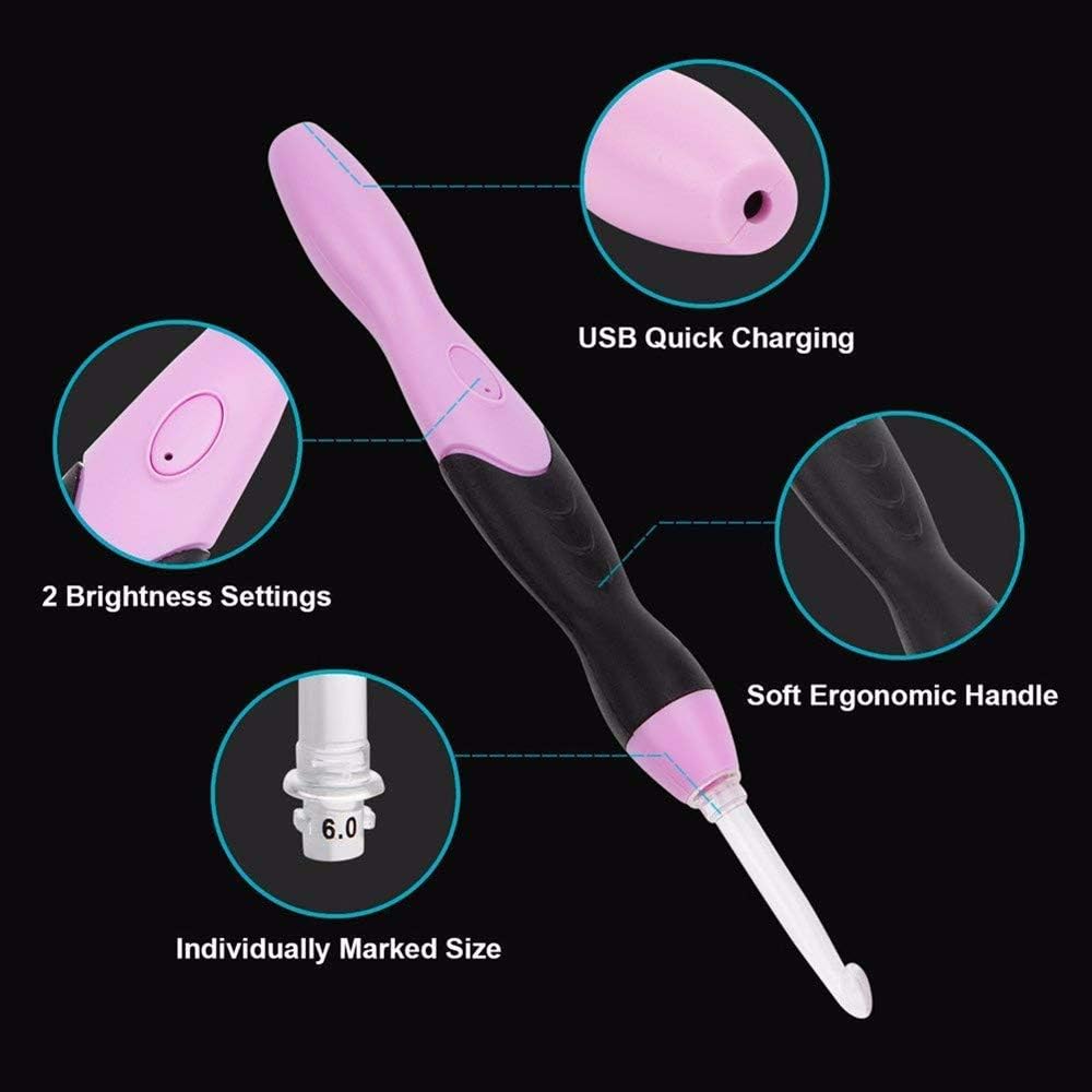 Yarniss Lighted Crochet Hook – LED Tip & USB Recharge