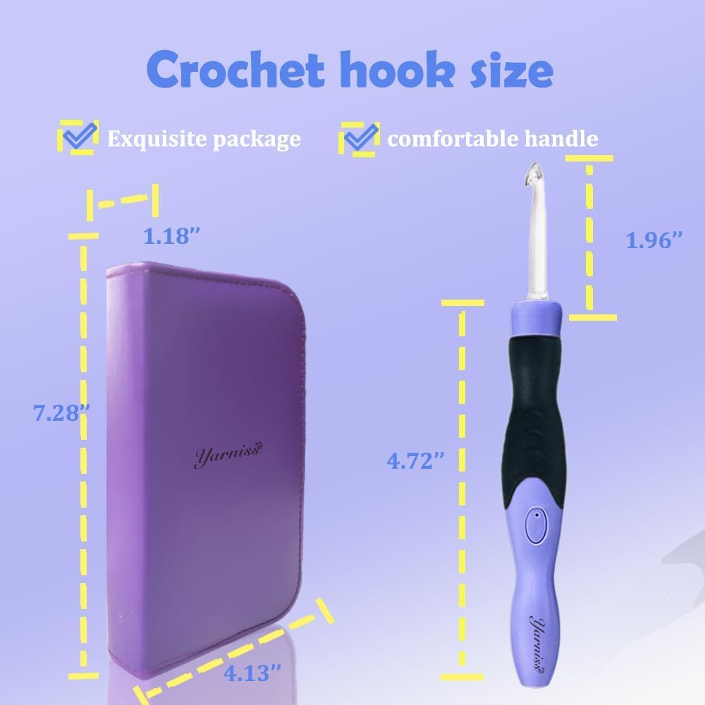 Yarniss Lighted Crochet Hook – LED Tip & USB Recharge