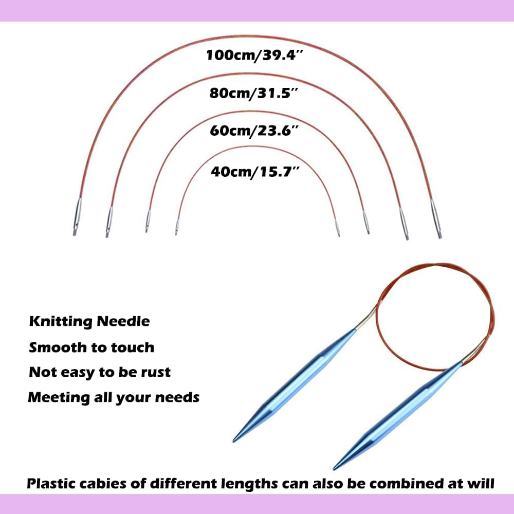Yarniss Circular Knitting Needles – 13 Pairs, 3-10 mm Interchangeable