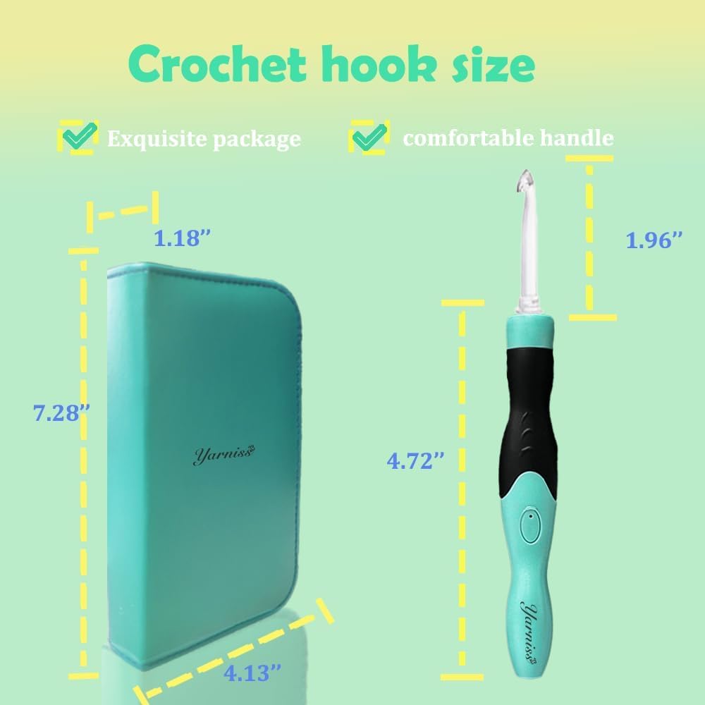 Yarniss Lighted Crochet Hook – LED Tip & USB Recharge
