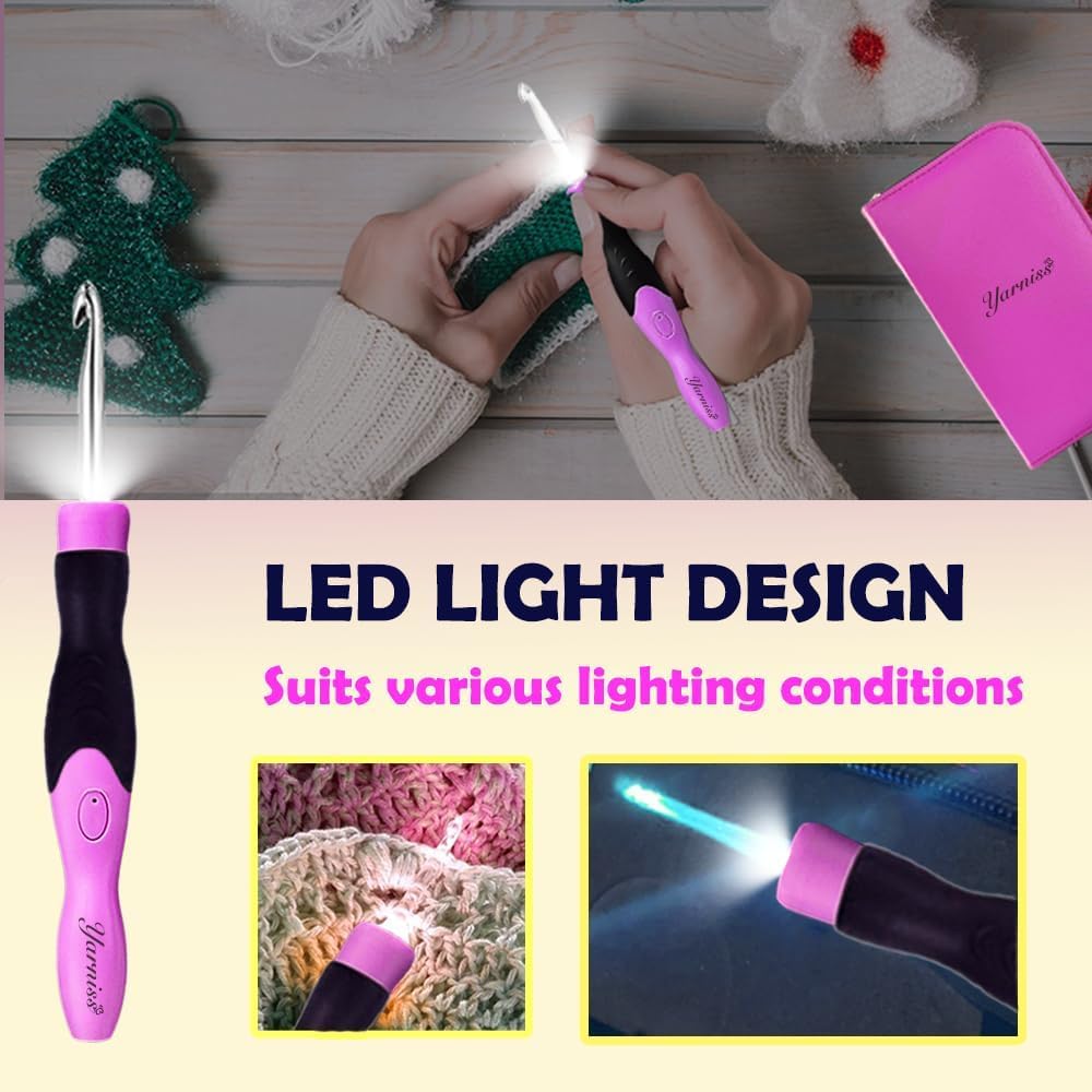 Yarniss Lighted Crochet Hook – LED Tip & USB Recharge