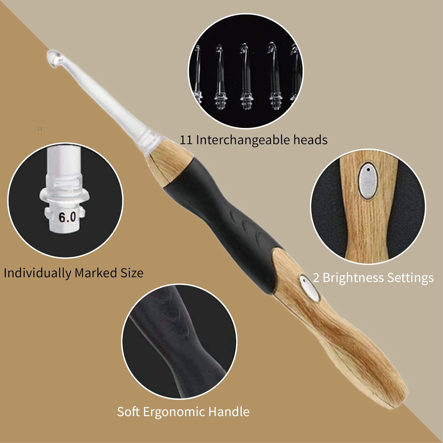 Yarniss Lighted Crochet Hook – LED Tip & USB Recharge