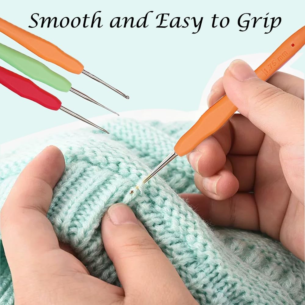 Yarnture Ergonomic Crochet Hooks 6.5-10 mm | Soft-Grip Set (5 Pack)