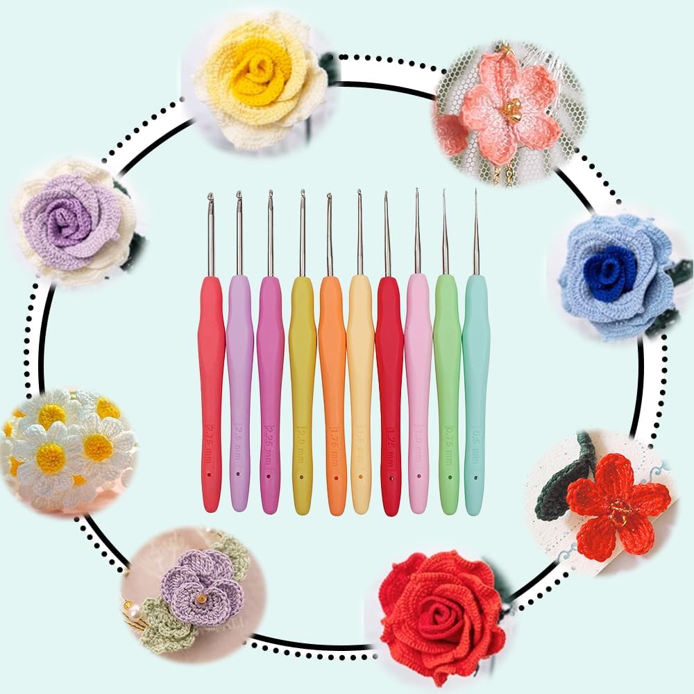Yarnture Ergonomic Crochet Hooks 6.5-10 mm | Soft-Grip Set (5 Pack)