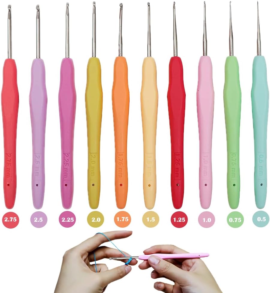 Yarnture Ergonomic Crochet Hooks 6.5-10 mm | Soft-Grip Set (5 Pack)