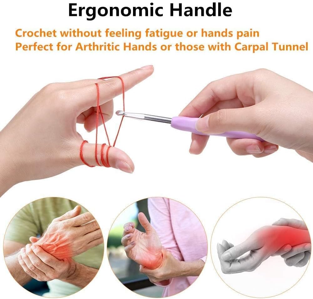 Yarnture Ergonomic Crochet Hooks 6.5-10 mm | Soft-Grip Set (5 Pack)