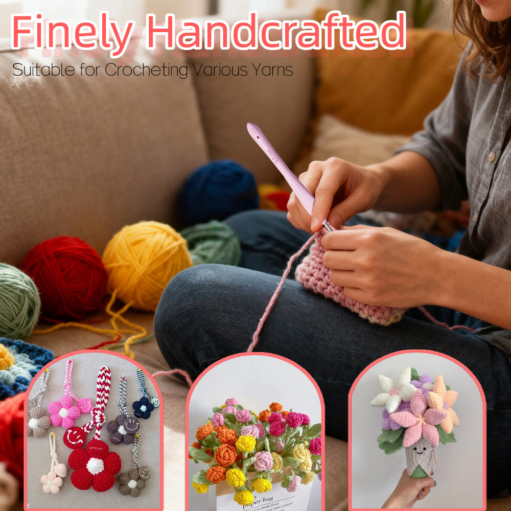 Yarniss 6.0mm Ergonomic Crochet Hook, Hand-Polished Soft-Grip Hook, Ideal for Beginners and Experienced Enthusiasts