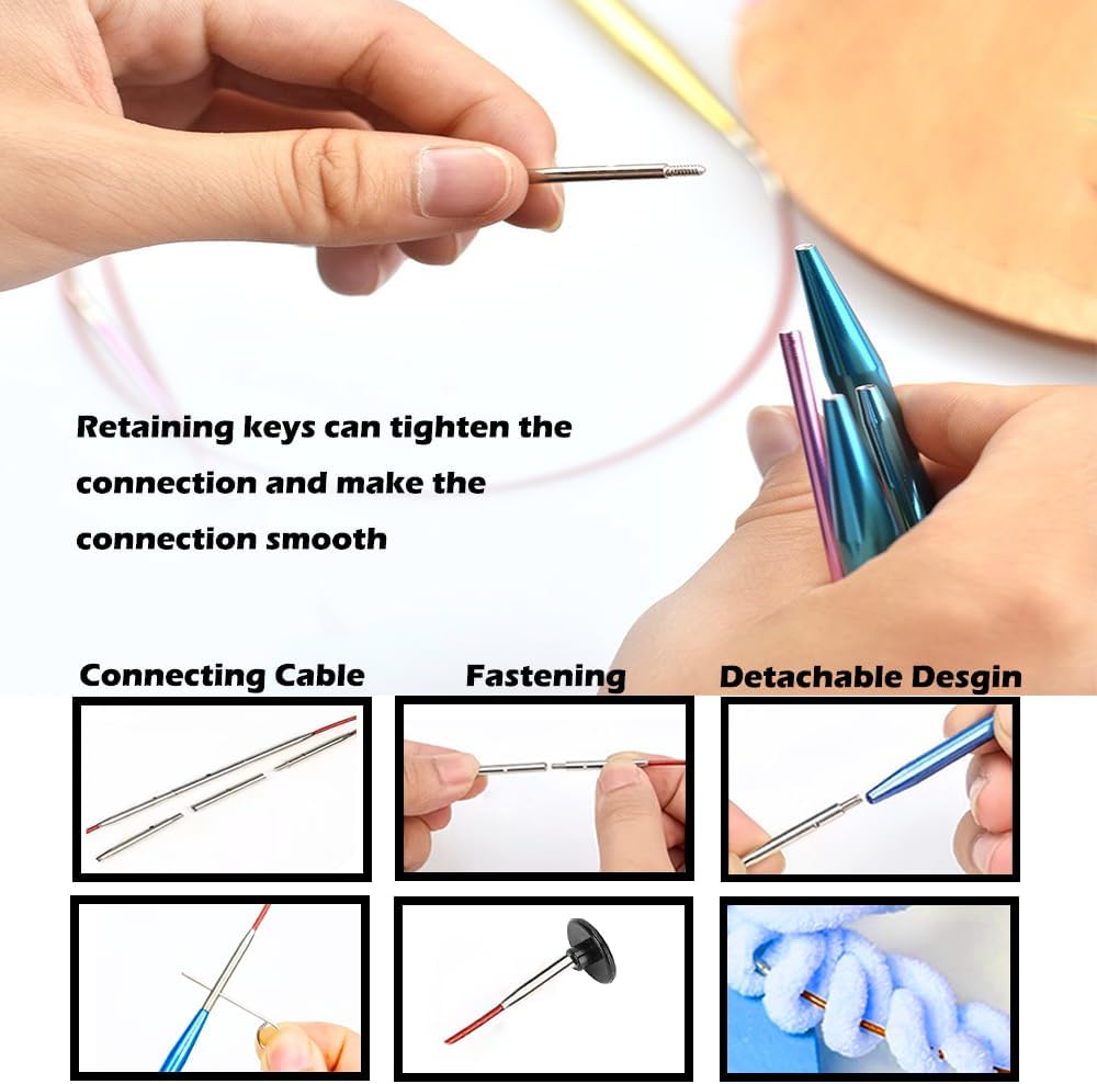 Yarniss Circular Knitting Needles – 13 Pairs, 3-10 mm Interchangeable