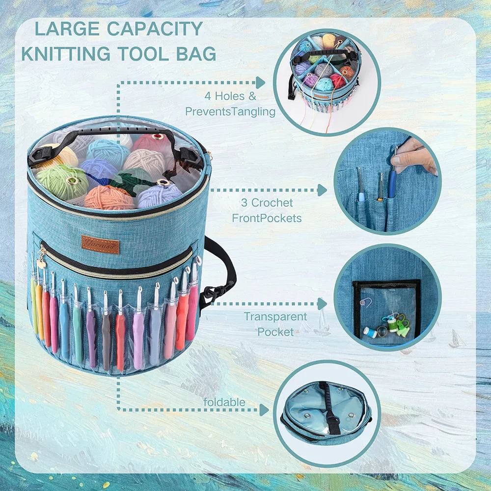 Yarniss Crochet Kit for Beginners,Crochet Kits with 1120 Yards Crochet Yarn Balls and 14 PCS Crochet Hooks Set Travel Knitting Crochet Supplies