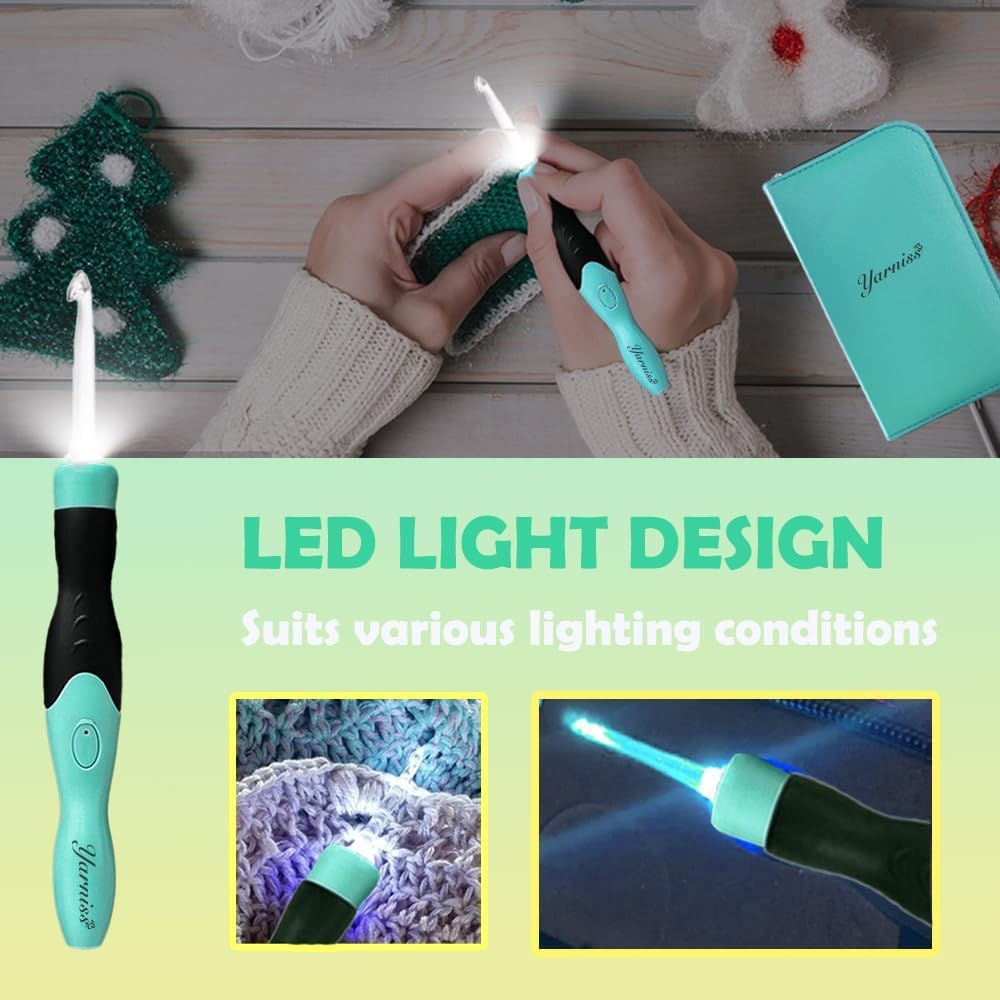Yarniss Lighted Crochet Hook – LED Tip & USB Recharge