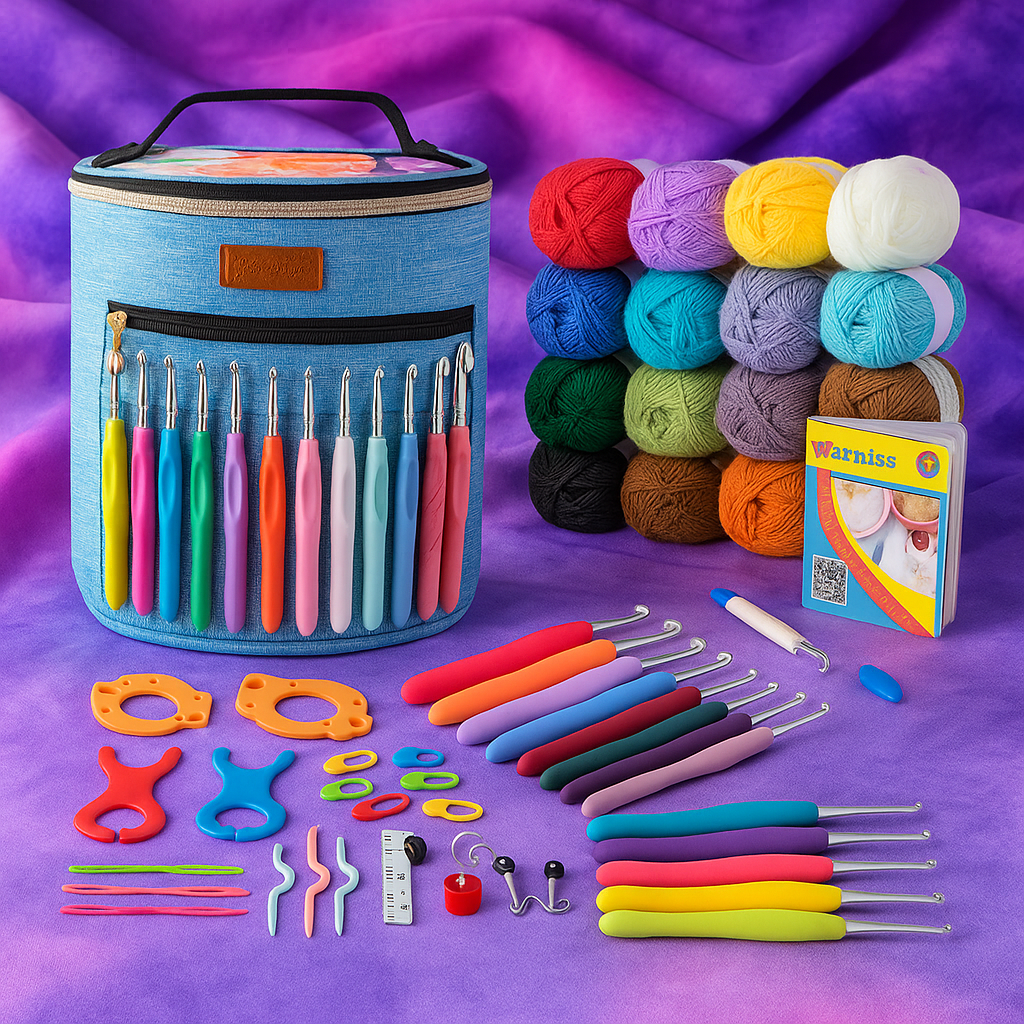 Yarniss Crochet Kit for Beginners,Crochet Kits with 1120 Yards Crochet Yarn Balls and 14 PCS Crochet Hooks Set Travel Knitting Crochet Supplies
