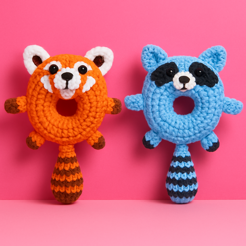 Yarniss Beginner Crochet Kit – Donut Panda & Raccoon (2-Pack)